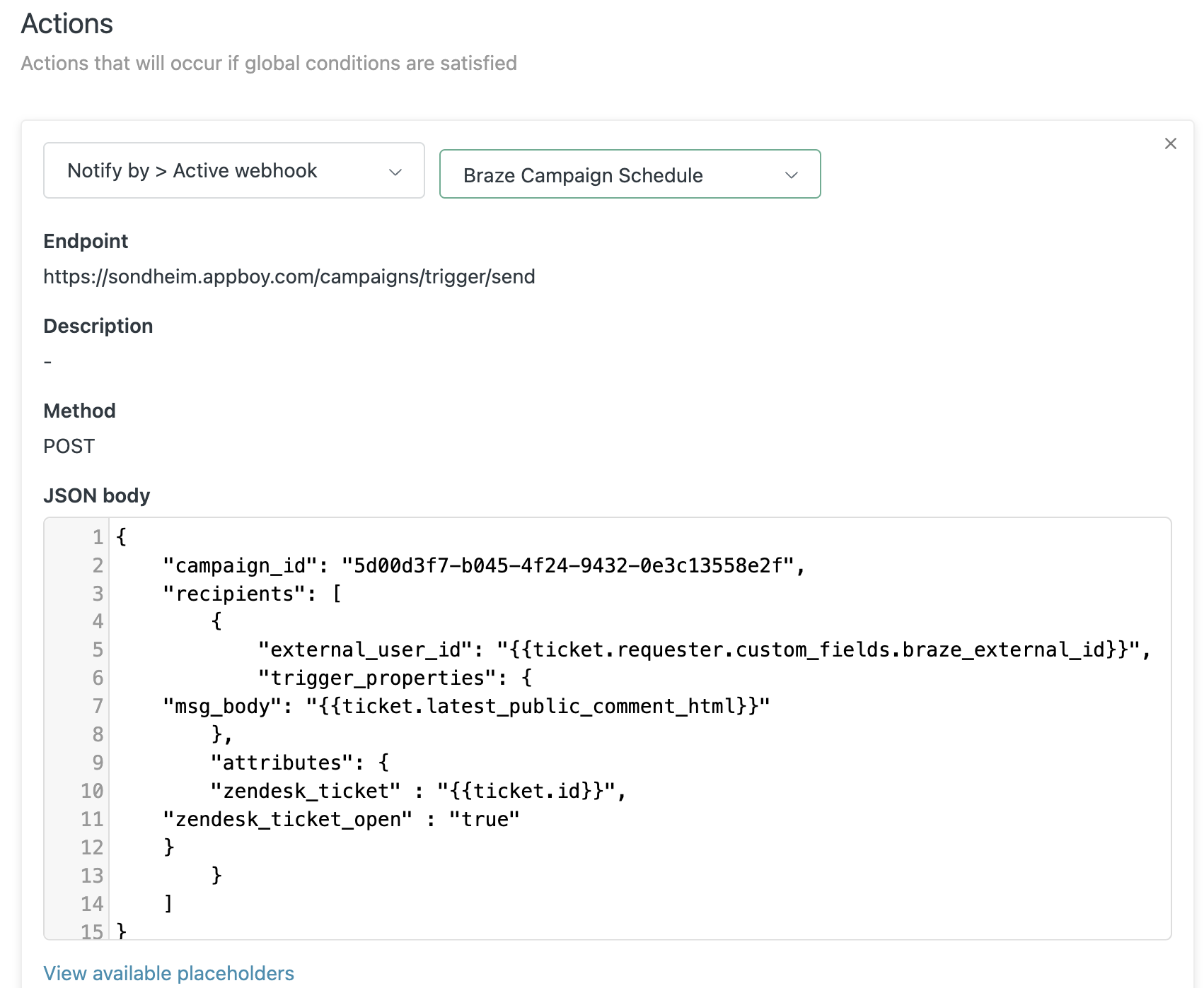 SMS Braze JSONボディで応答する。